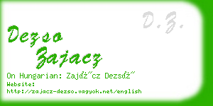 dezso zajacz business card